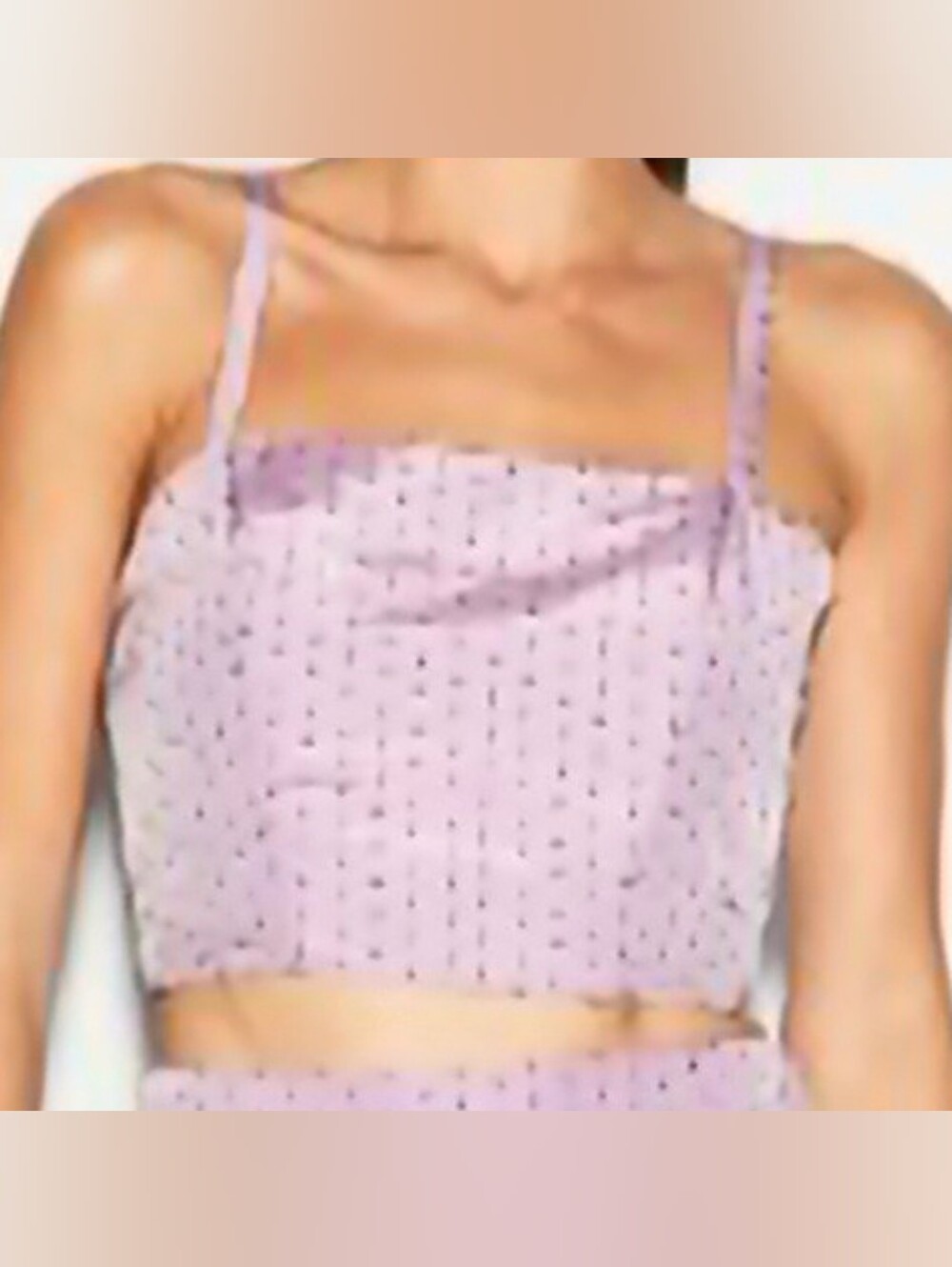 Old Navy Lilac Polka Dot Square-Neck Crop Top